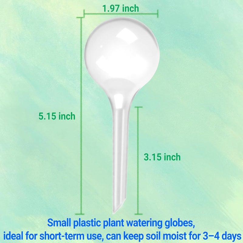 WHTCHSU 2 Pack Small Self-Plant Watering Globes – Automatic Plant Waterer Bulbs, Plant Watering System for Indoor and Outdoor Potted Houseplants, Plant Watering Devices (White, Small Size) - Image 2